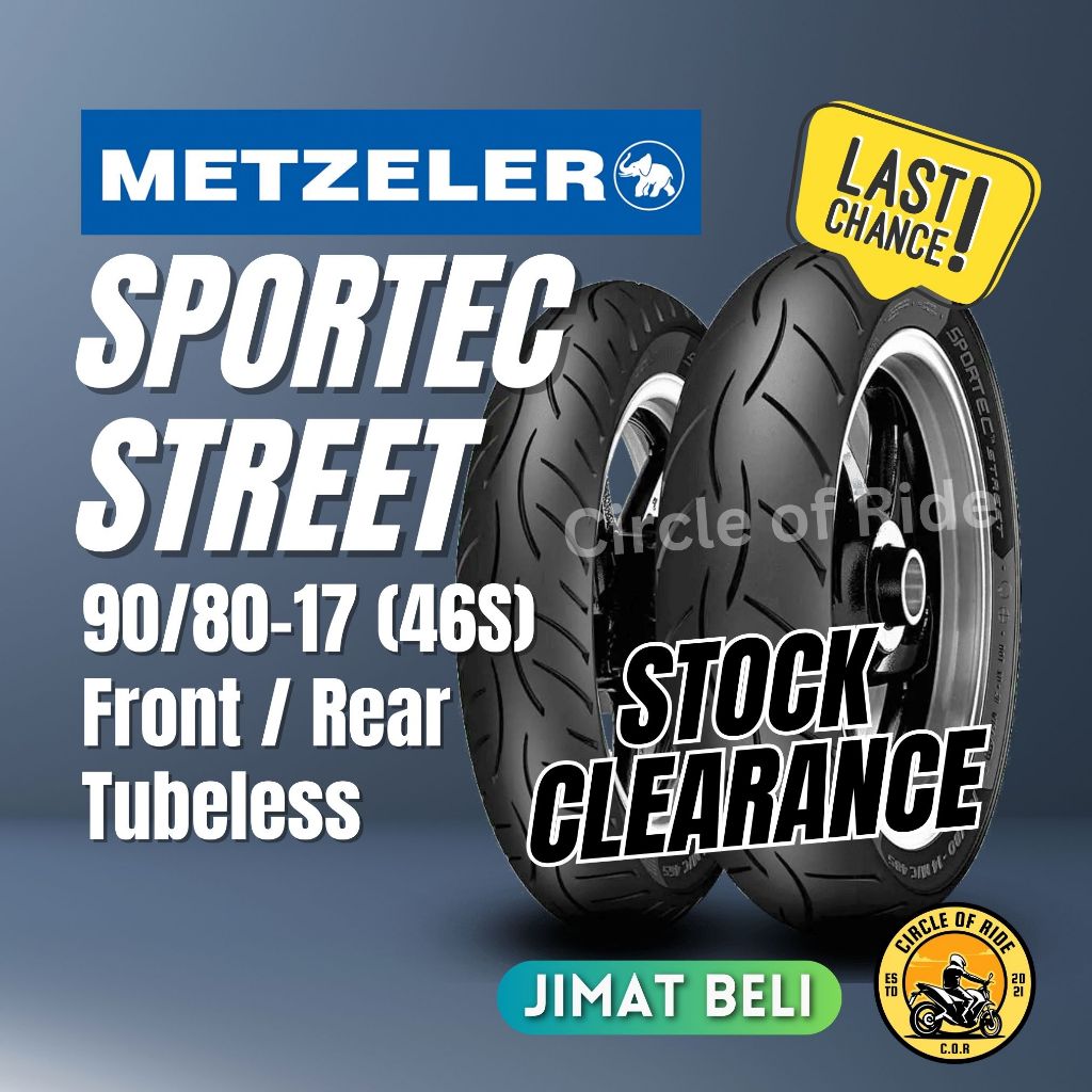 METZELER SPORTEC STREET TUBELESS TIRES 90 80 17 2019 LAST PIECE