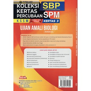 BUKU LATIHAN KOLEKSI KERTAS PERCUBAAN SPM KSSM SBP KERTAS 3 UJIAN