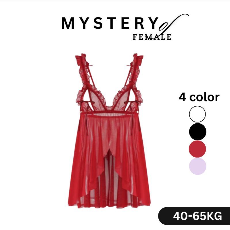 Deep V Lace Babydoll Sexy Lingerie Sexy Nightwear Sleepwear Baju Tido