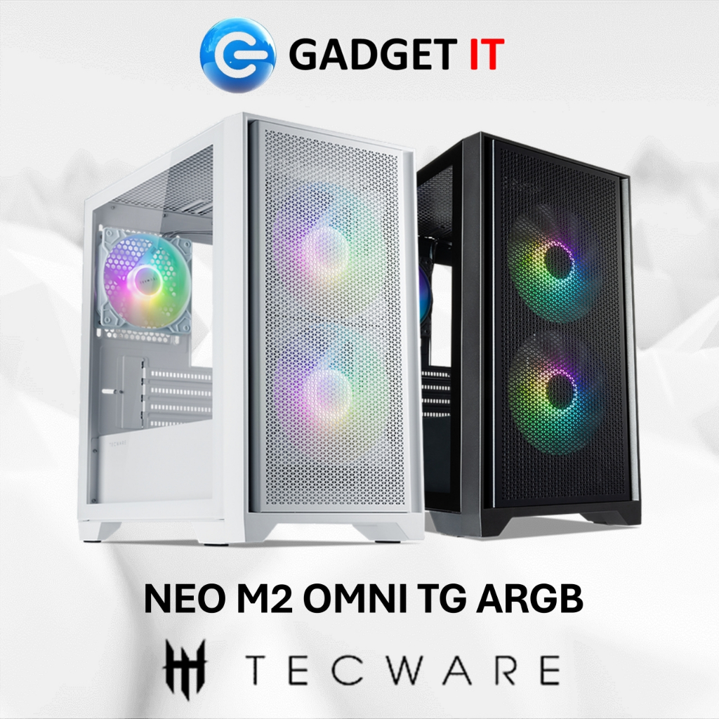 TECWARE NEO M2 OMNI TG ARGB M ATX PC CASE 3 ARGB FANS INCLUDED