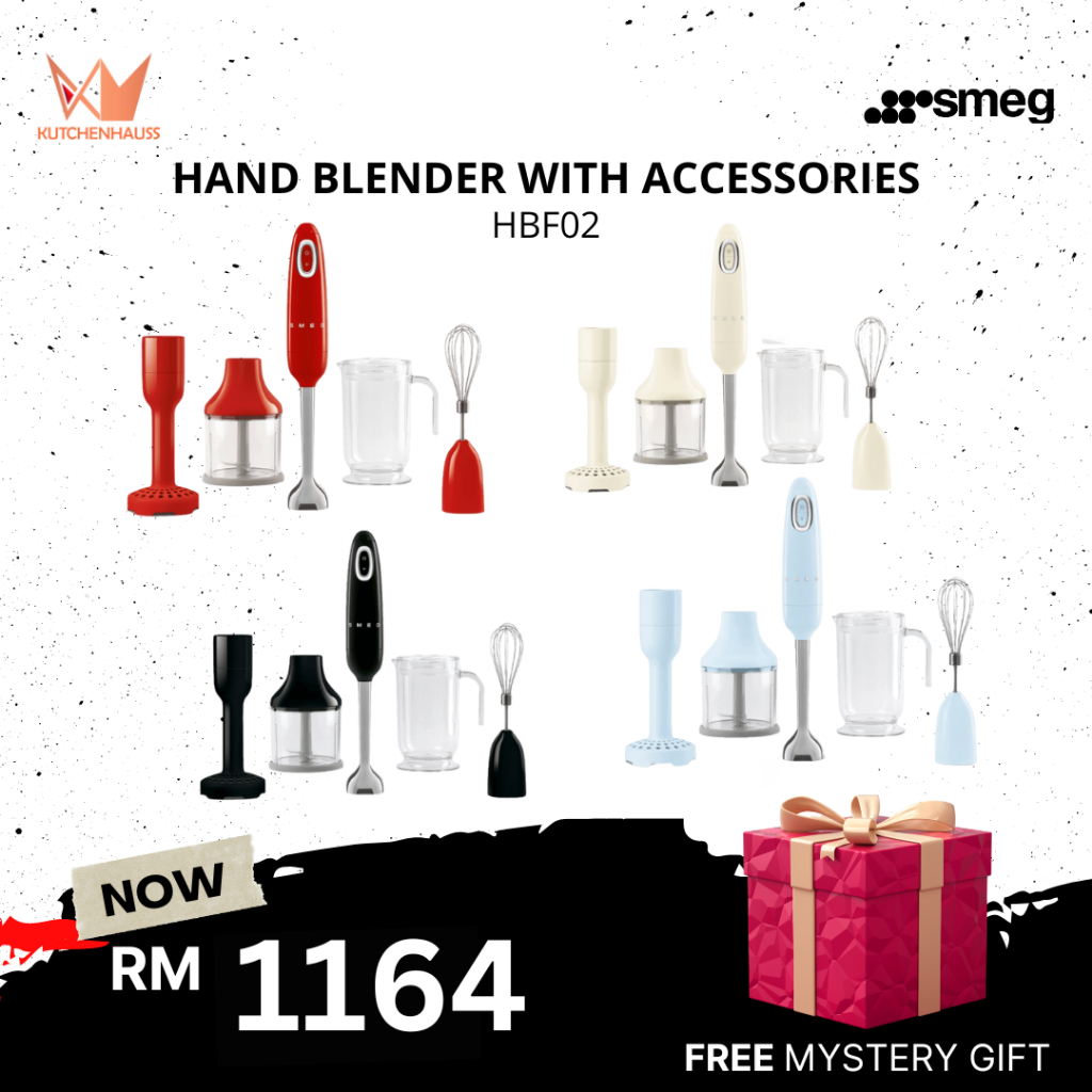 SMEG Hand Blender With Accessories HBF02 FOC Mystery Gift SMEG Mesin