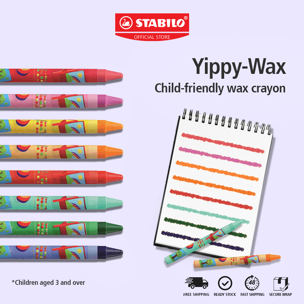 STABILO Crayon Yippy Wax Jumbo Yippy Wax Wallet Of 12 24 Assorted