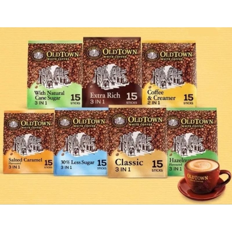 OLDTOWN White Coffee 3 In 1 Classic Hazelnut Less Sugar Flavor Shopee