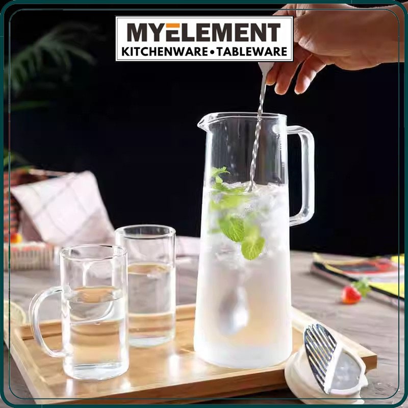 Myelement Ml Borosilicate Glass Bottle Pitcher With Filter Shopee