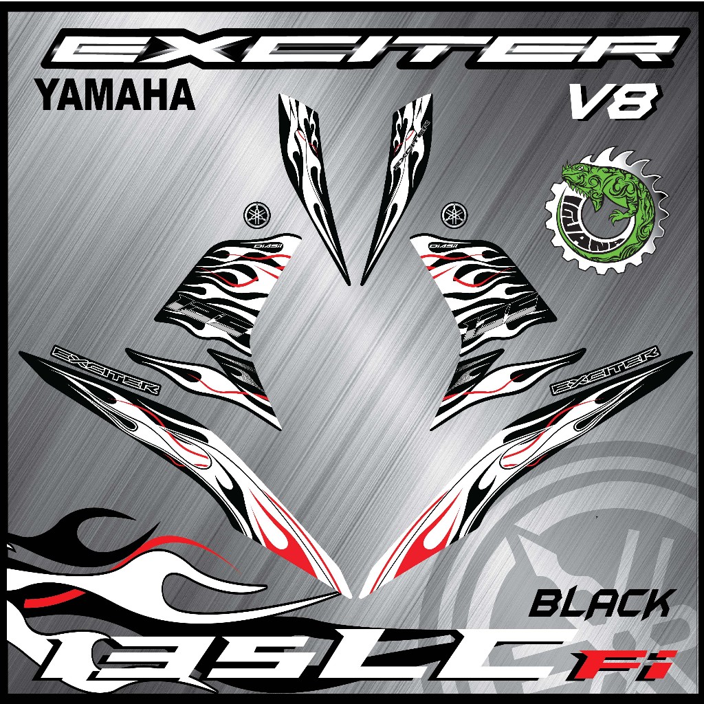 Stripe Motor Yamaha Lc Fi V Exciter Fire Body Sticker Custom