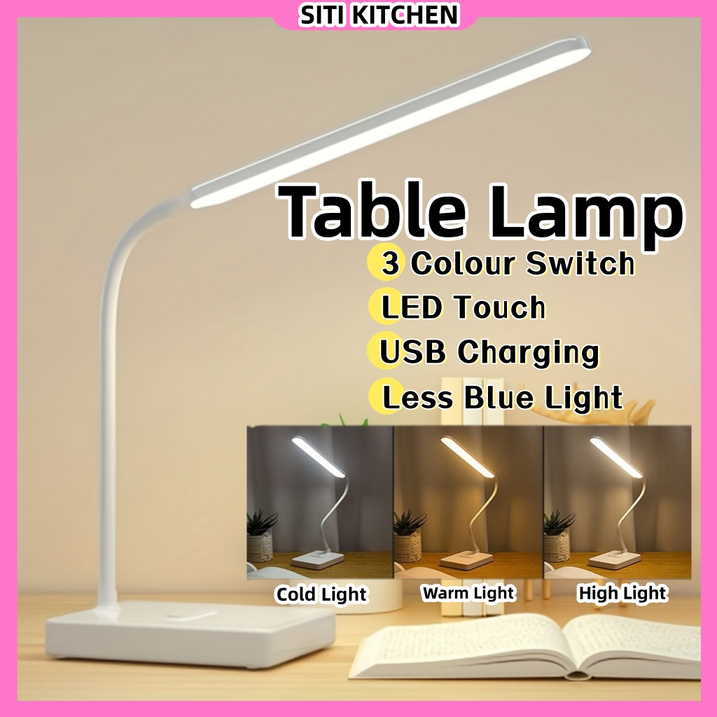 Led Touch Dimming Desk Table Lamp Usb Charging Lampu Meja Reading Eye