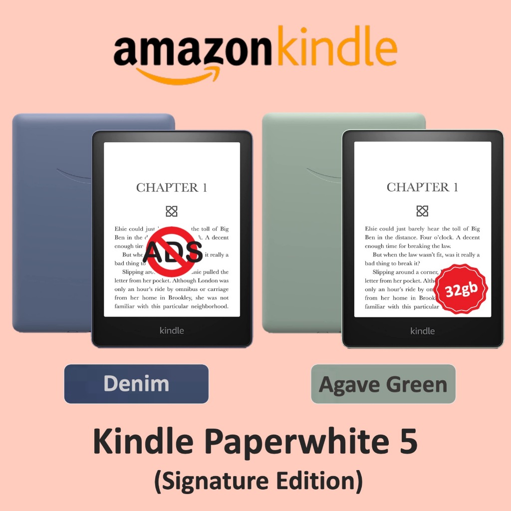 No Ads Green Denim Kindle Paperwhite Th Gen Gb