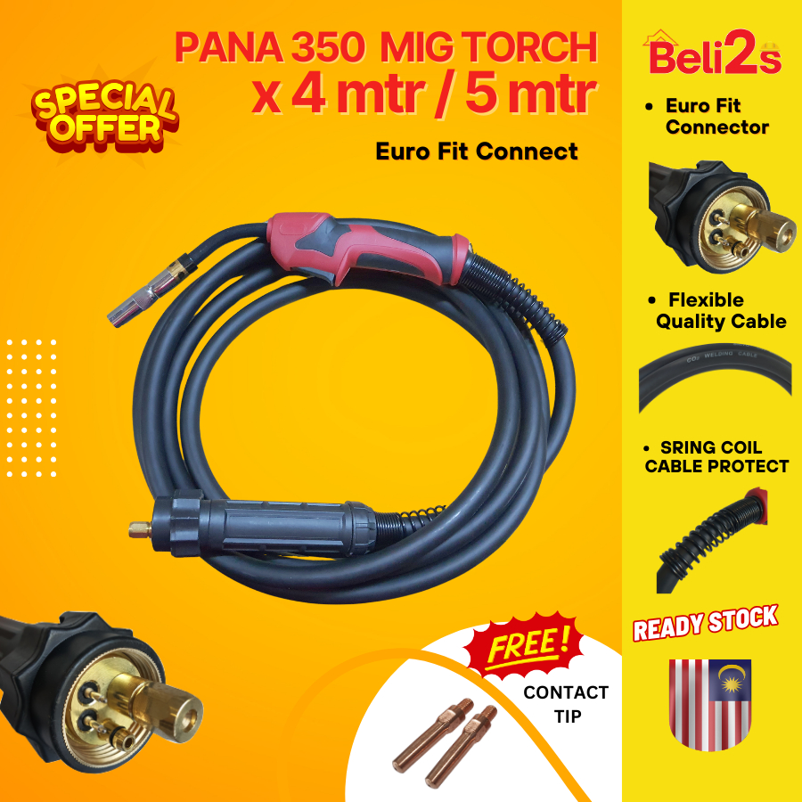 Pana Mig Welding Torch Mig Co Air Cooled Euro Fit Connector