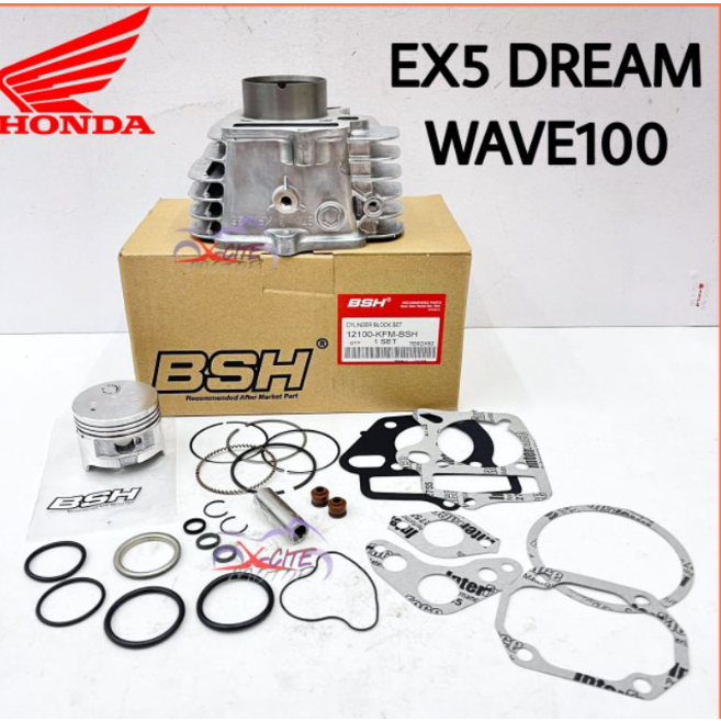 EX5 DREAM WAVE 100 CYLINDER BLOCK COMP FULL SET 12100 KFM BSH