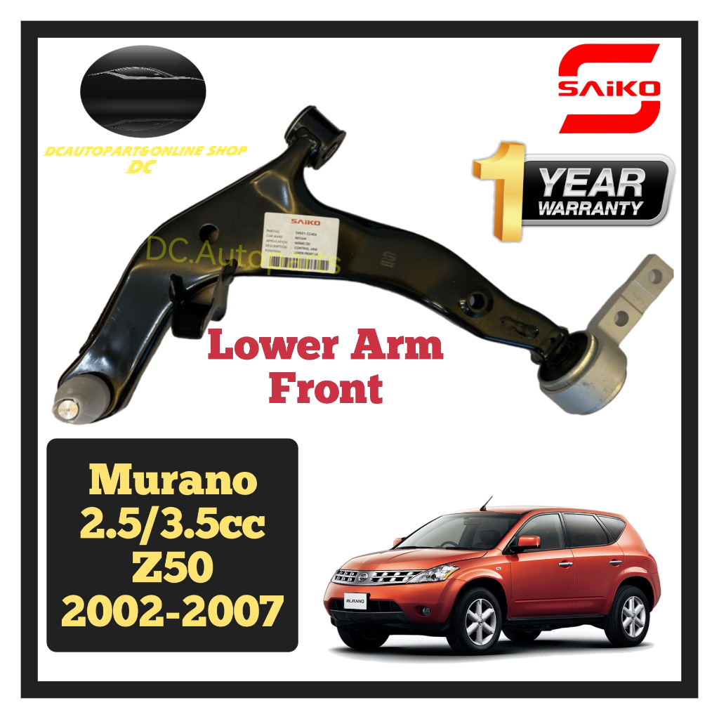 1YEAR WARRANTY SAIKO CONTROL LOWER ARM NISSAN MURANO Z50 2002 2007