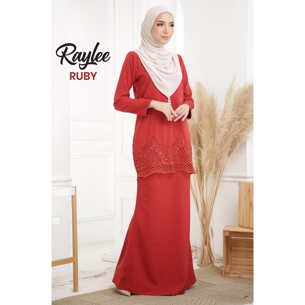 ADEL Baju Kurung Lace Raylee Baju Raya 2024 Viral Kurung Moden Baju