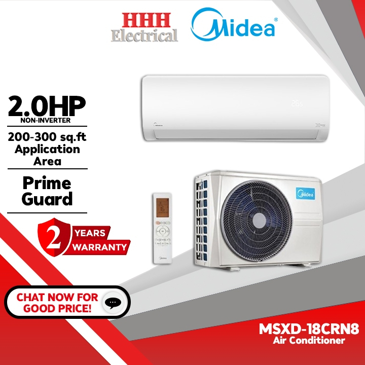 Midea Extreme Dura R32 Non INVERTER 2 0HP Aircond Pendingin Hawa MSXD