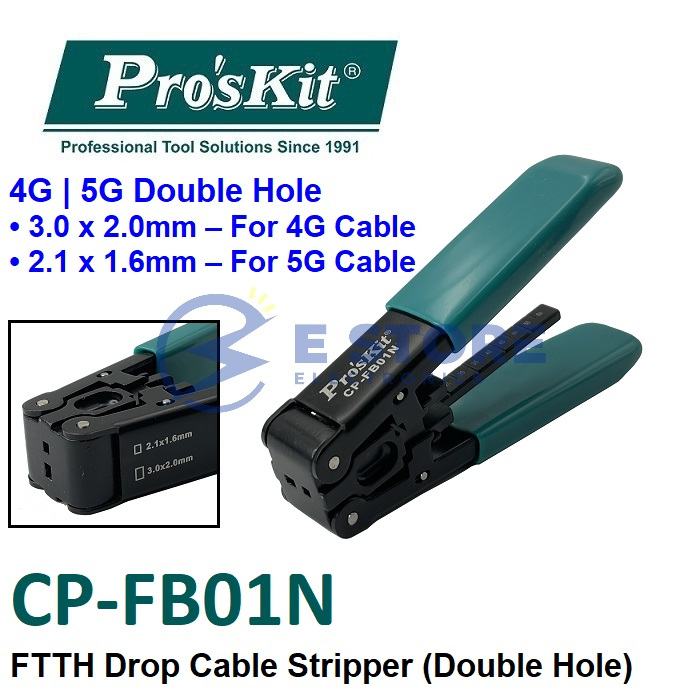 Pro SKit CP FB01N FTTH Drop Cable Stripper 4G 5G Double Hole Shopee