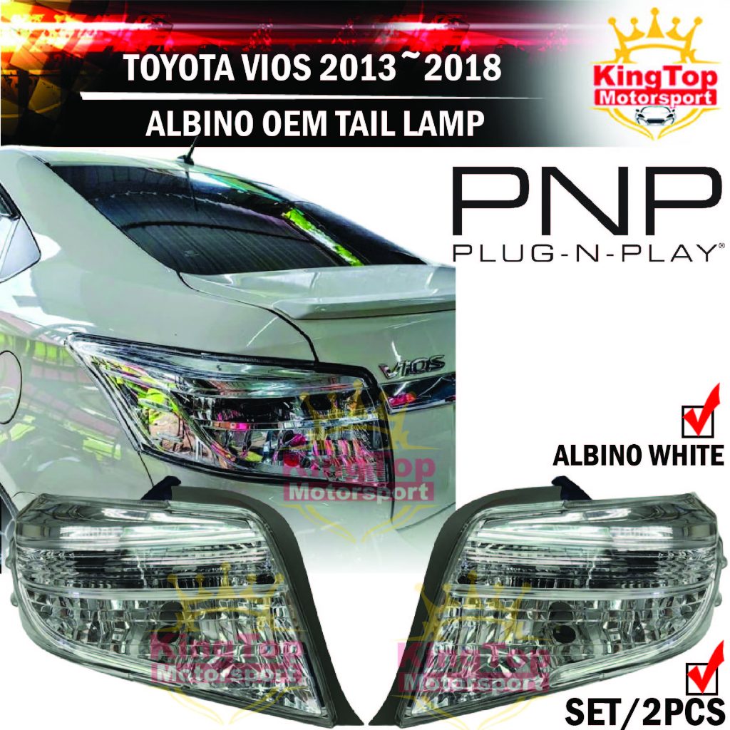 Toyota Vios Ncp Tail Lamp Albino White Clear Rear Tail