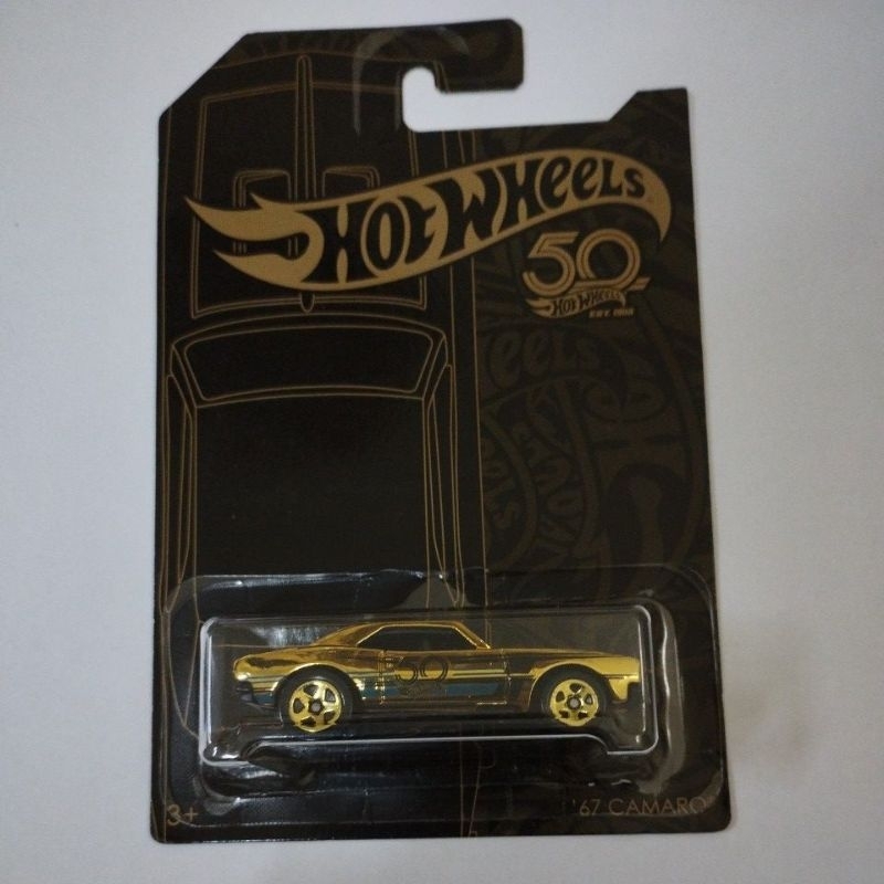 Hot Wheels 67 Camaro Chase Model HW 50 Years Anniversary Black Gold