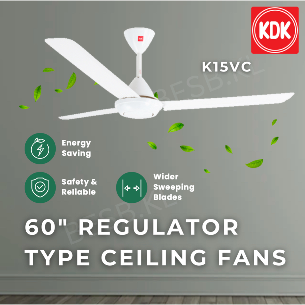 KDK K15VC 2SET CTN 60 REGULATOR TYPE CEILING FANS Kipas Siling White