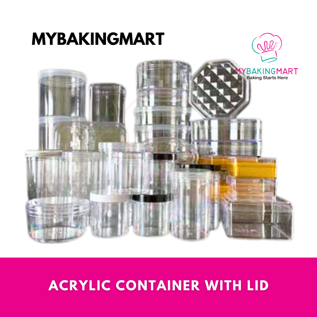 Acrylic Container Food Container Balang Plastic Bekas Biskut Raya