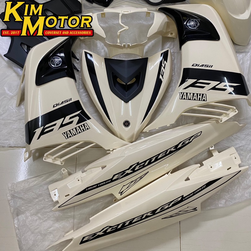 Coverset Lc V V Original Velozi Exciter Gp Creamy White Putih