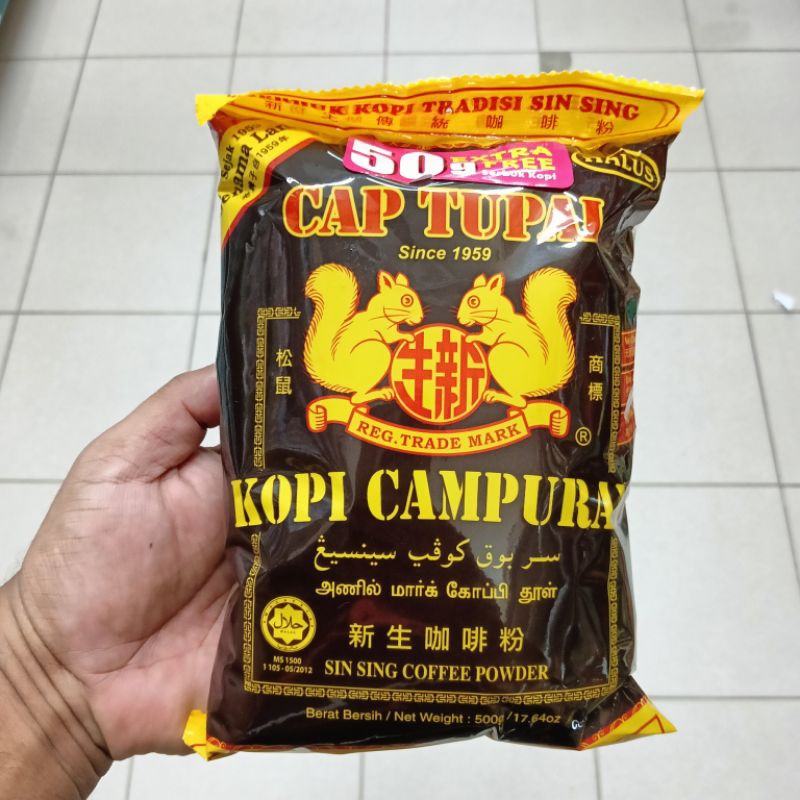 Kopi Campuran Halus Cap Tupai 500g Serbuk Kopi Tradis Jenama Lama Since