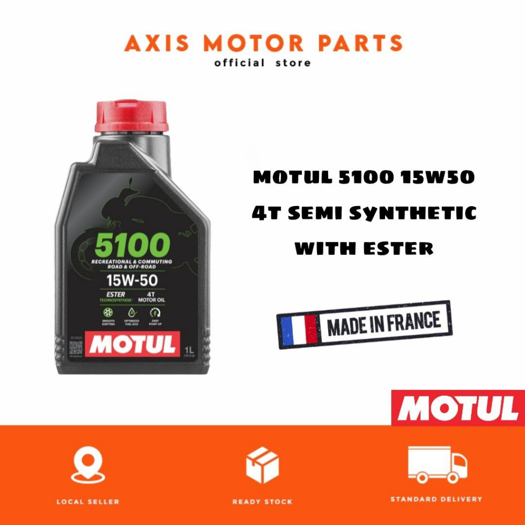 MOTUL 5100 4T 10W40 15W50 SEMI SYNTHETIC WITH ESTER 1 Litre 100