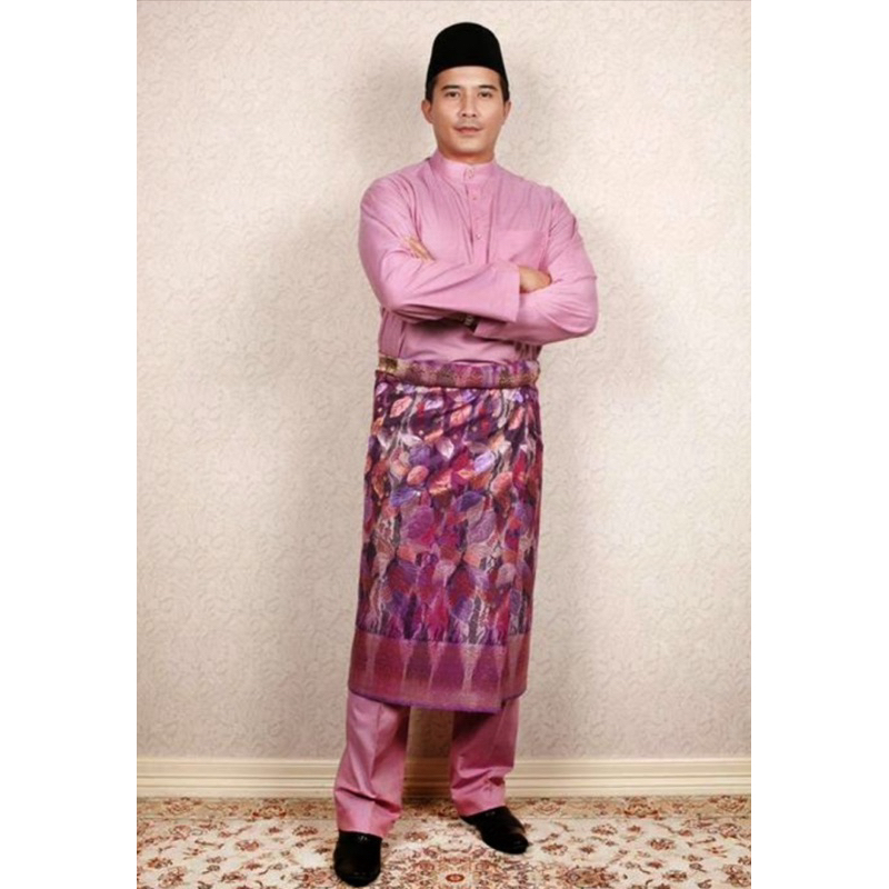 Jakel Aaron Aziz Xl Size Light Pink Cotton Baju Melayu Set Shopee