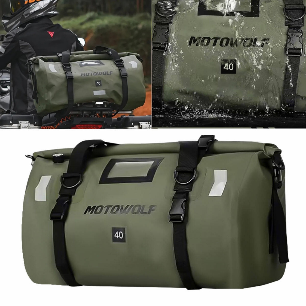 Waterproof Motorcycle Tail Bag Travel Outdoor Dry Luggage Roll Pack Bag