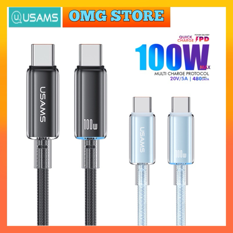 Usams W Pd Type C To Type C Super Fast Charging Data Cable With Soft