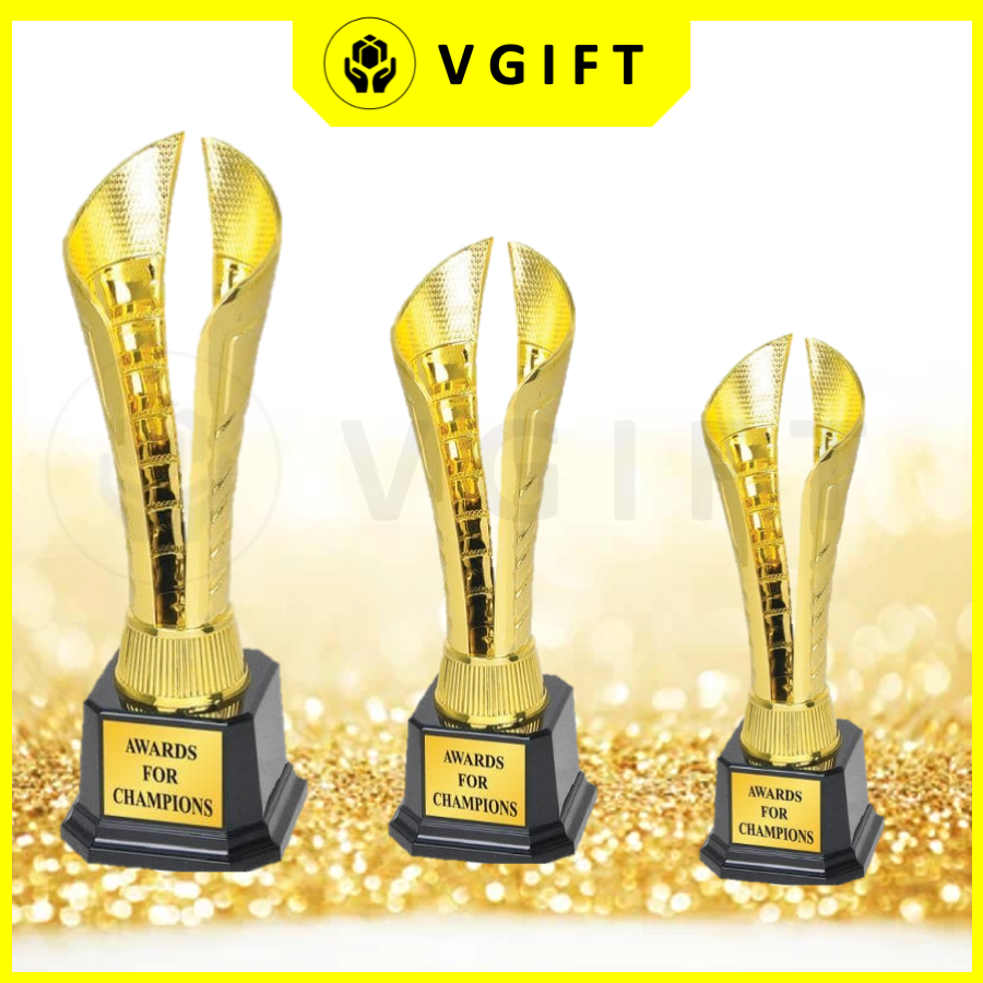 PLASTIC TROPHY PG 19404 LABEL LOGO HADIAH SUKAN DAN HADIAH