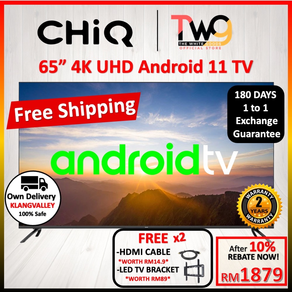 FREE SHIPPING GIFT CHiQ 55 65 4K UHD Android 11 LED TV With Dolby