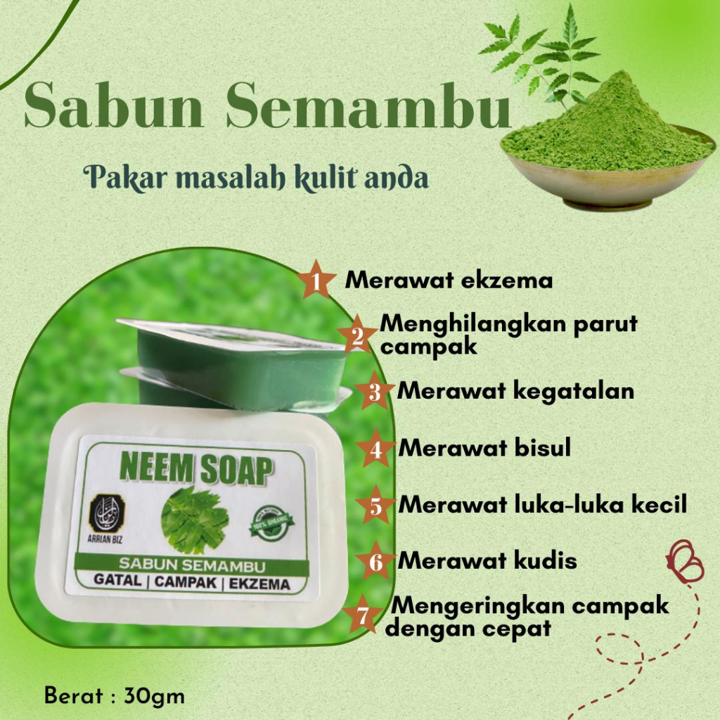 Neem Soap Sabun Daun Semambu Sabun Ketul Sabun Original Hq Sabun