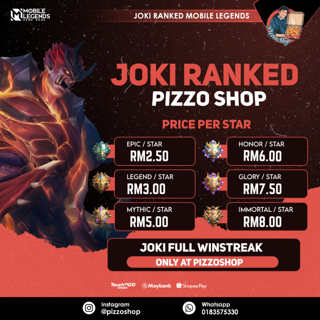 MLBB Boosting Joki Ranked Mobile Legends Fast Service Shopee Malaysia