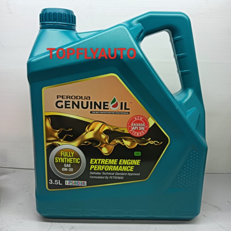 PERODUA FULLY SYNTHETIC ENGINE OIL 0W20 3 5L NEW PACKING Shopee