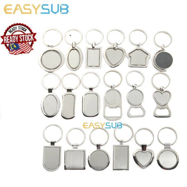 Sublimation Blank Metal Key Ring Chain Hot Transfer Printing Keychains