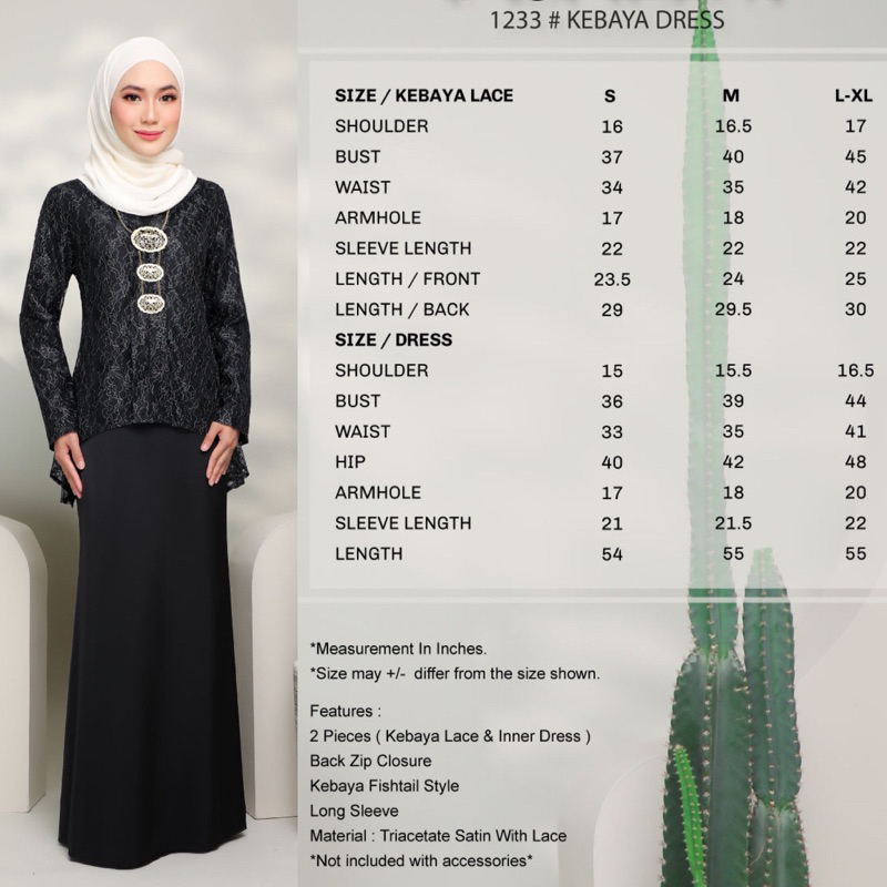 S XL BLACK HITAM BAJU KURUNG MODERN BAJU KENDURI BRIDESMAID DINNER