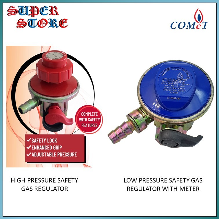 COMET GAS REGULATOR LOW PRESSURE GAS REGULATOR WITH METER HIGH PRESSURE