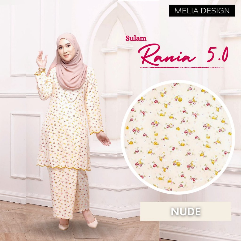 By Melia Design Baju Hot Raya 2024 Kurung Moden Riau Corak Bunga Cotton