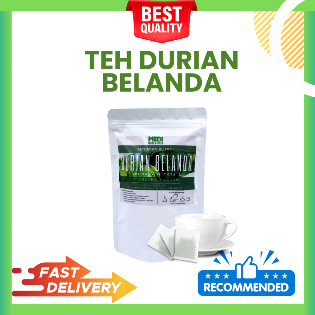 TEH DAUN DURIAN BELANDA Soursop Leaves Tea 30 Uncang X 2gram