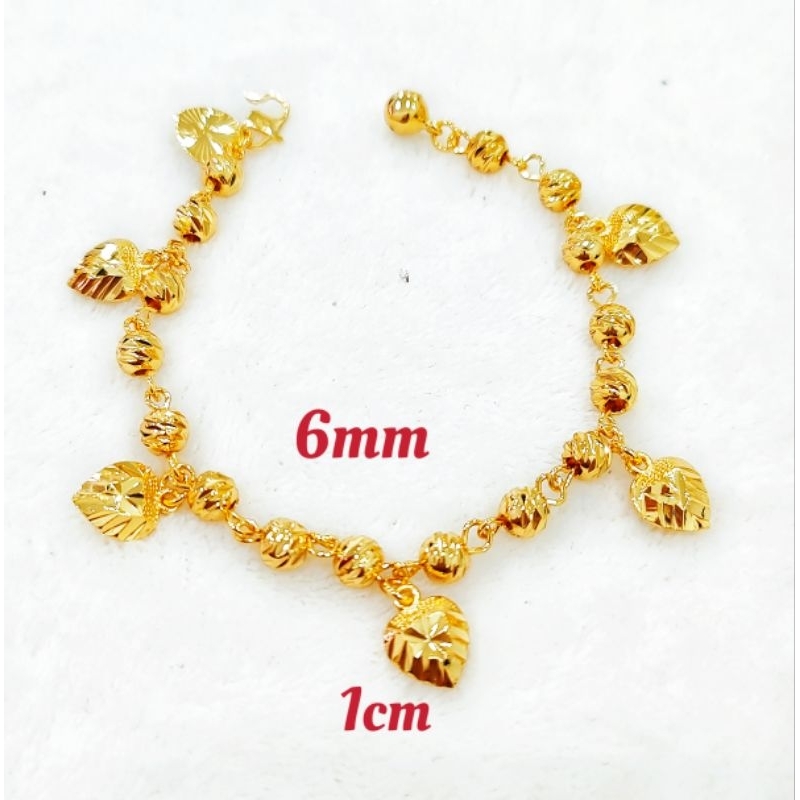 Rantai Tangan Boba Mm Love Emas Bangkok Bracelet Free Cop Shopee