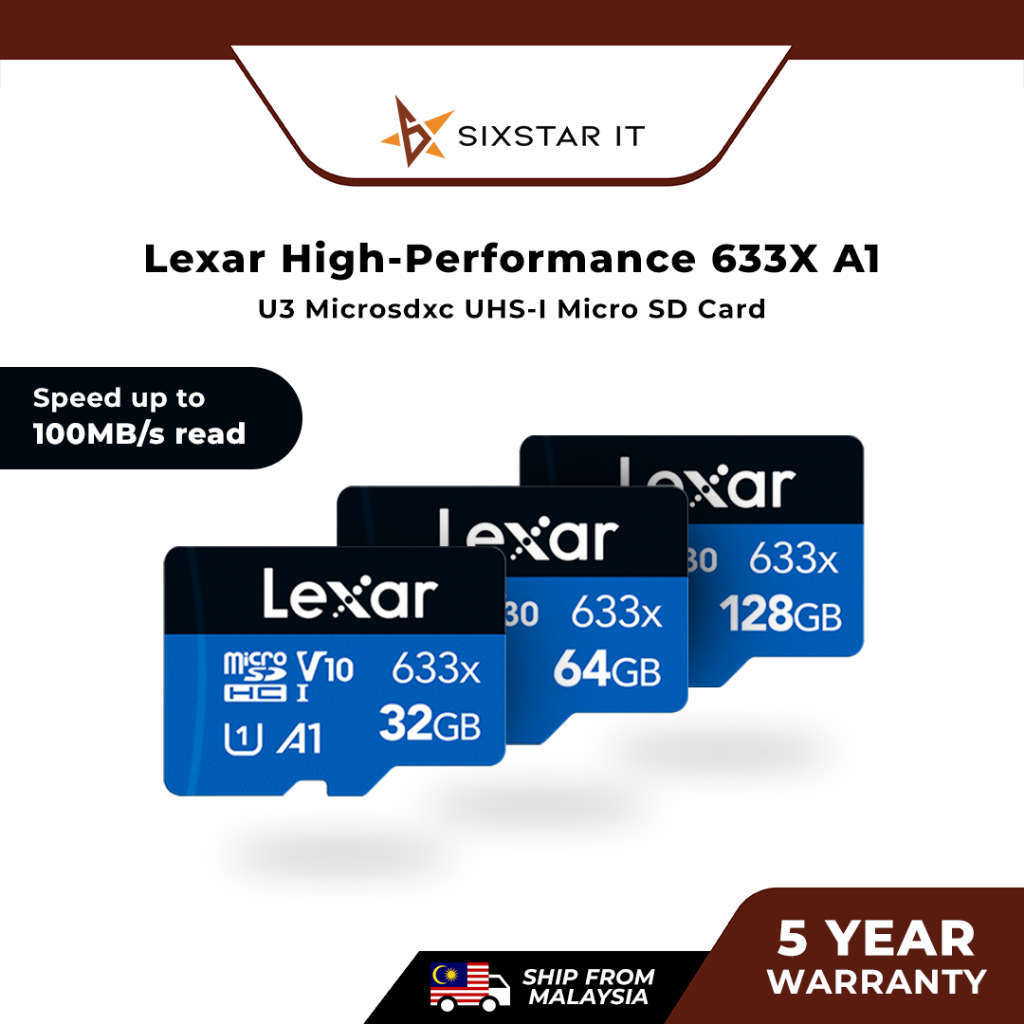 Lexar High Performance 633x MicroSDHC MicroSDXC UHS I Card BLUE