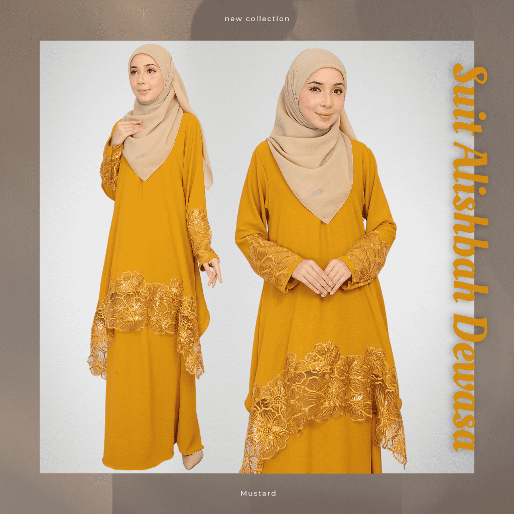 Baju Kurung Alishbah Lace Material Italian Cotton CEY Suit RAYA 2024