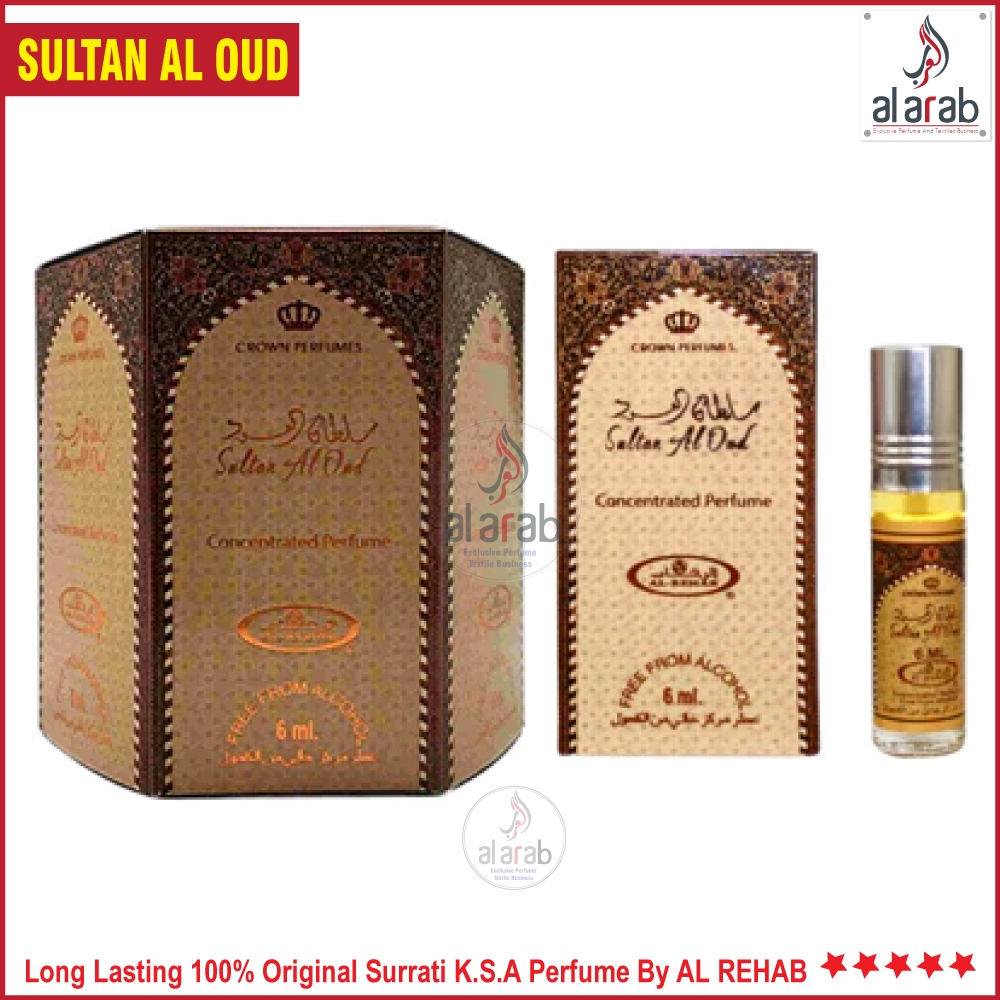 SULTAN AL OUD Original Al Rehab Unisex Attar Roll On 6ml X 6pcs Box