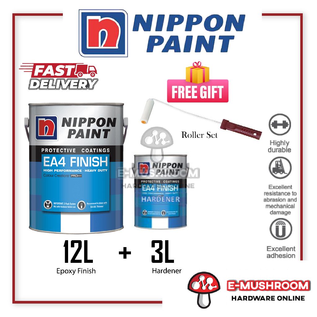 15L Nippon Paint EA4 Epoxy Finish HB C W Hardener Part 2 Shopee