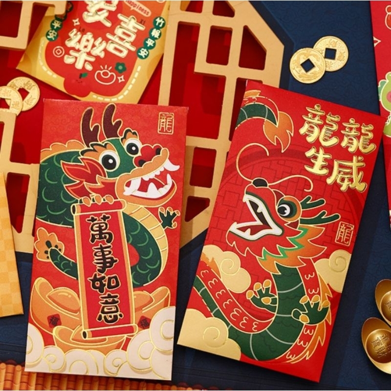 Malaysia Readystock Dragon Year Red Packet Angpao Red