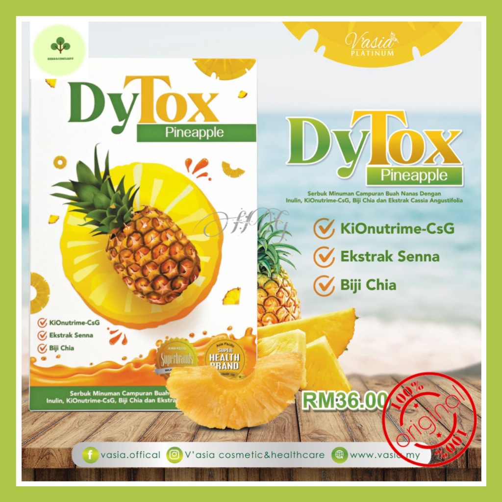 Original Vasia Dytox Pineapple G X S Stock Baru Expired