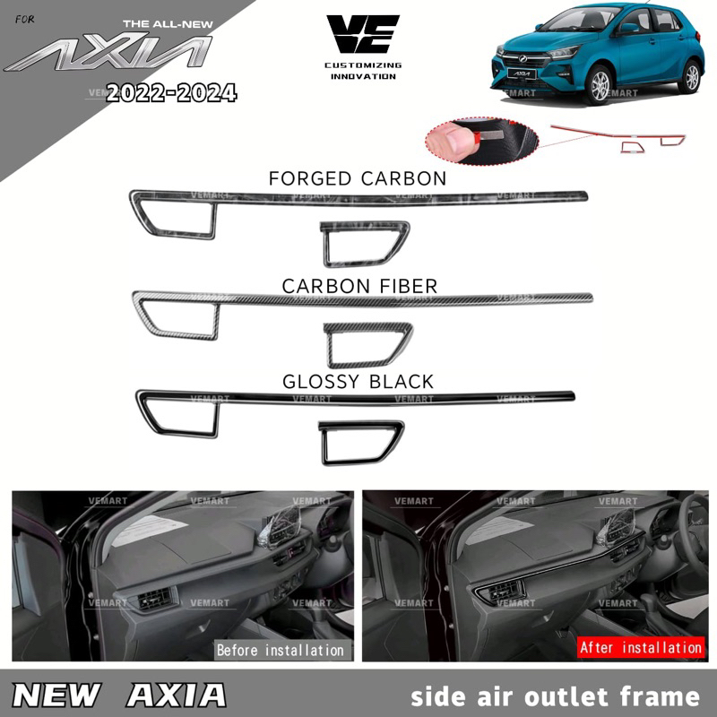 Vemart New Axia Carbon Fiber Dashboard Air Outlet Frame Cover