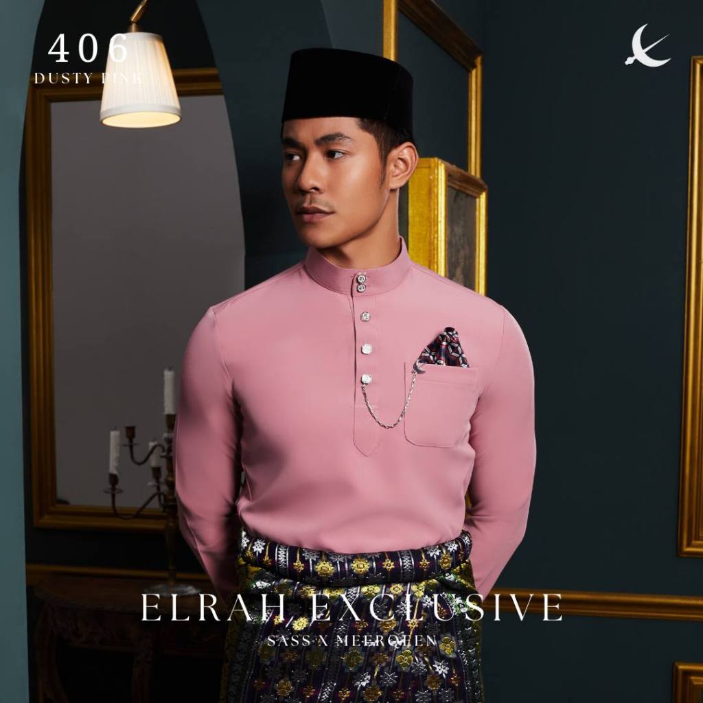 Free Sampin Baju Melayu Dusty Pink Ultimate C Elrah