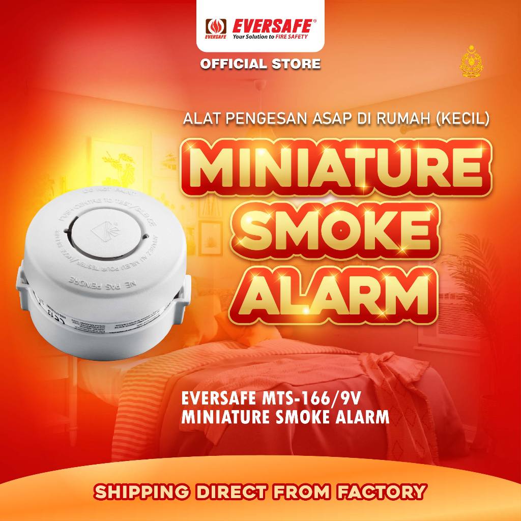 HQ EVERSAFE Miniature Smoke Alarm MTS 166 9V Shopee Malaysia