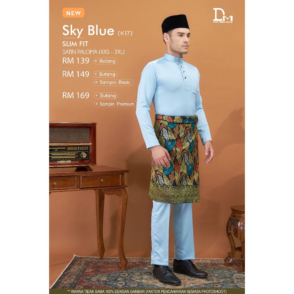 New Arrival Baju Melayu Muhammad Slim Fit Add On Sampin