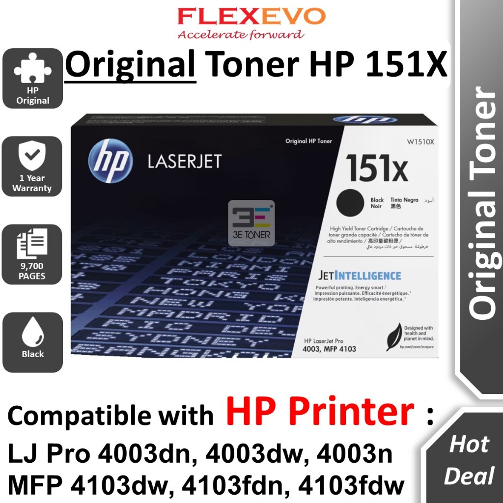 HP 151X Original High Capacity Toner W1510X LaserJet Pro 4003dn 4003dw