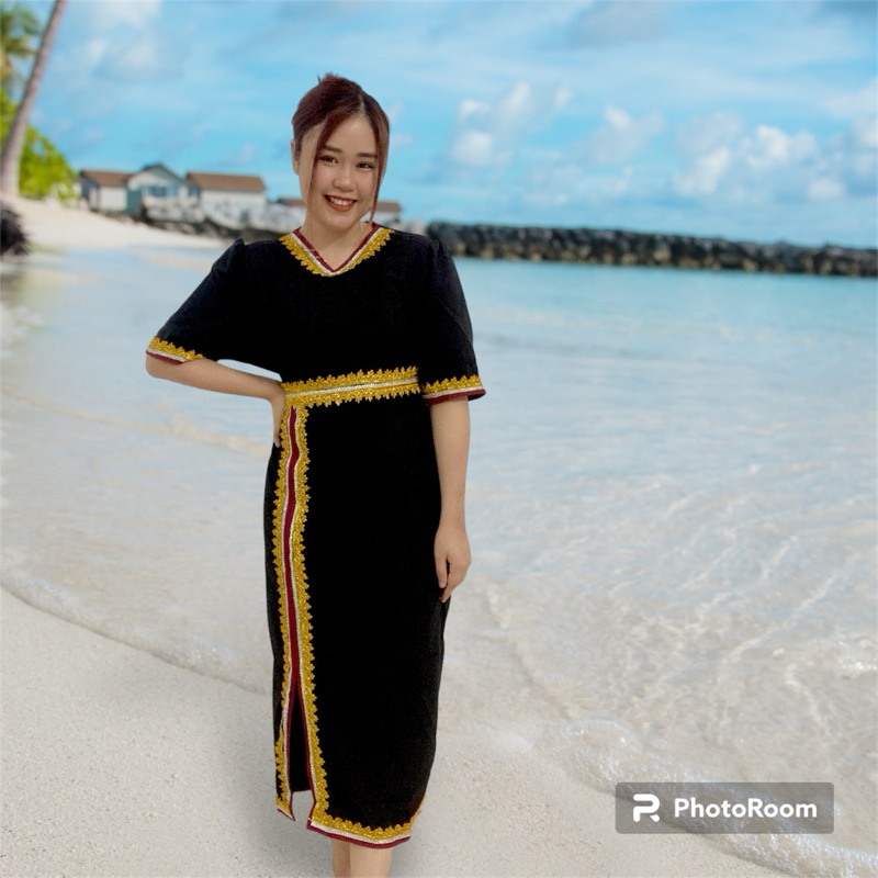 Borneo Dress Vneck Bidayuh Sabah Maxi Shopee Malaysia